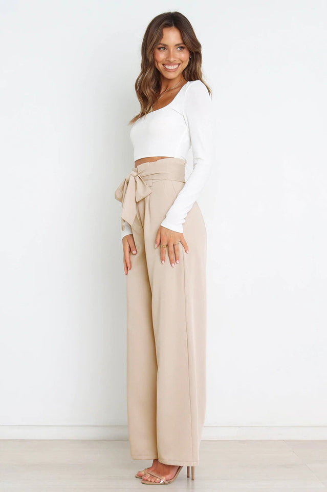 Winona | Matte High Waist Wide Leg Trousers for Women