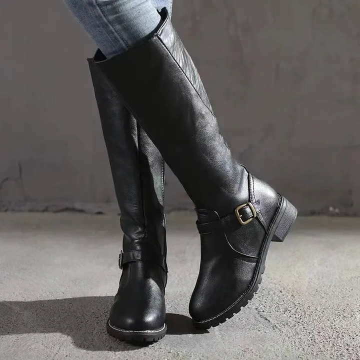 Gabrielle | Shafted Round Toe Knee High Boots for Women