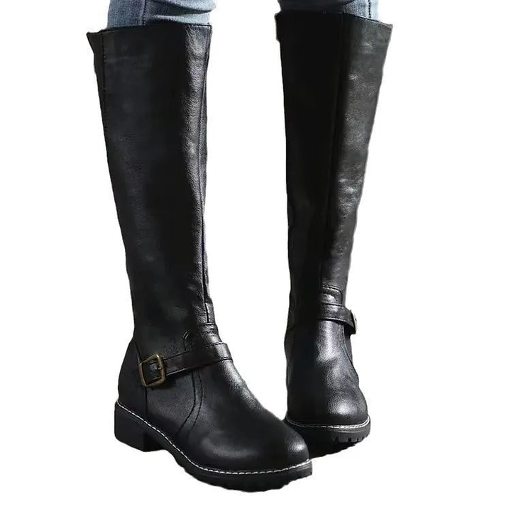 Gabrielle | Shafted Round Toe Knee High Boots for Women