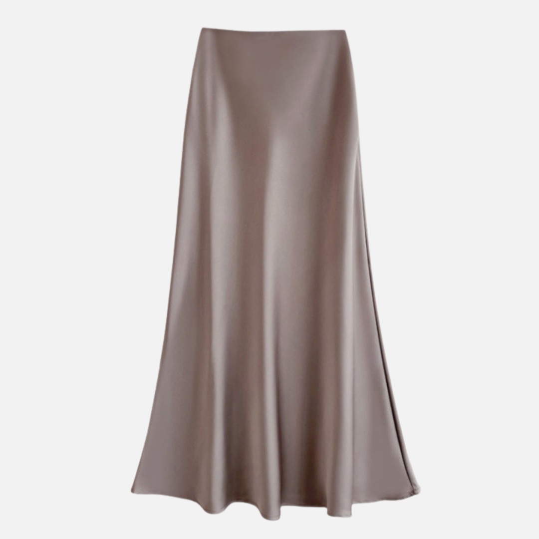 Marisol | Sheeny Satin Bias Cut Long Skirt for Women