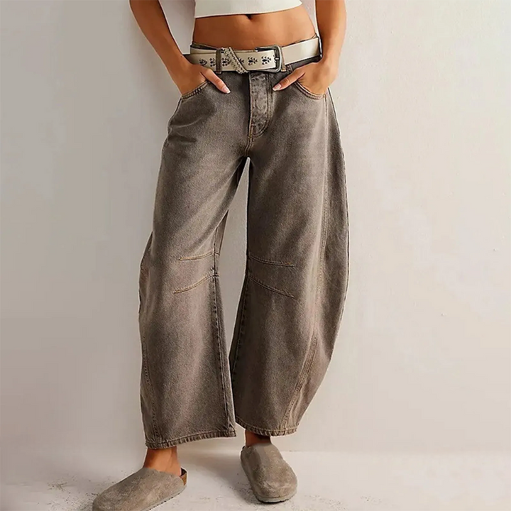 Solene | Fluent Barrel Leg Wide Jeans for Women