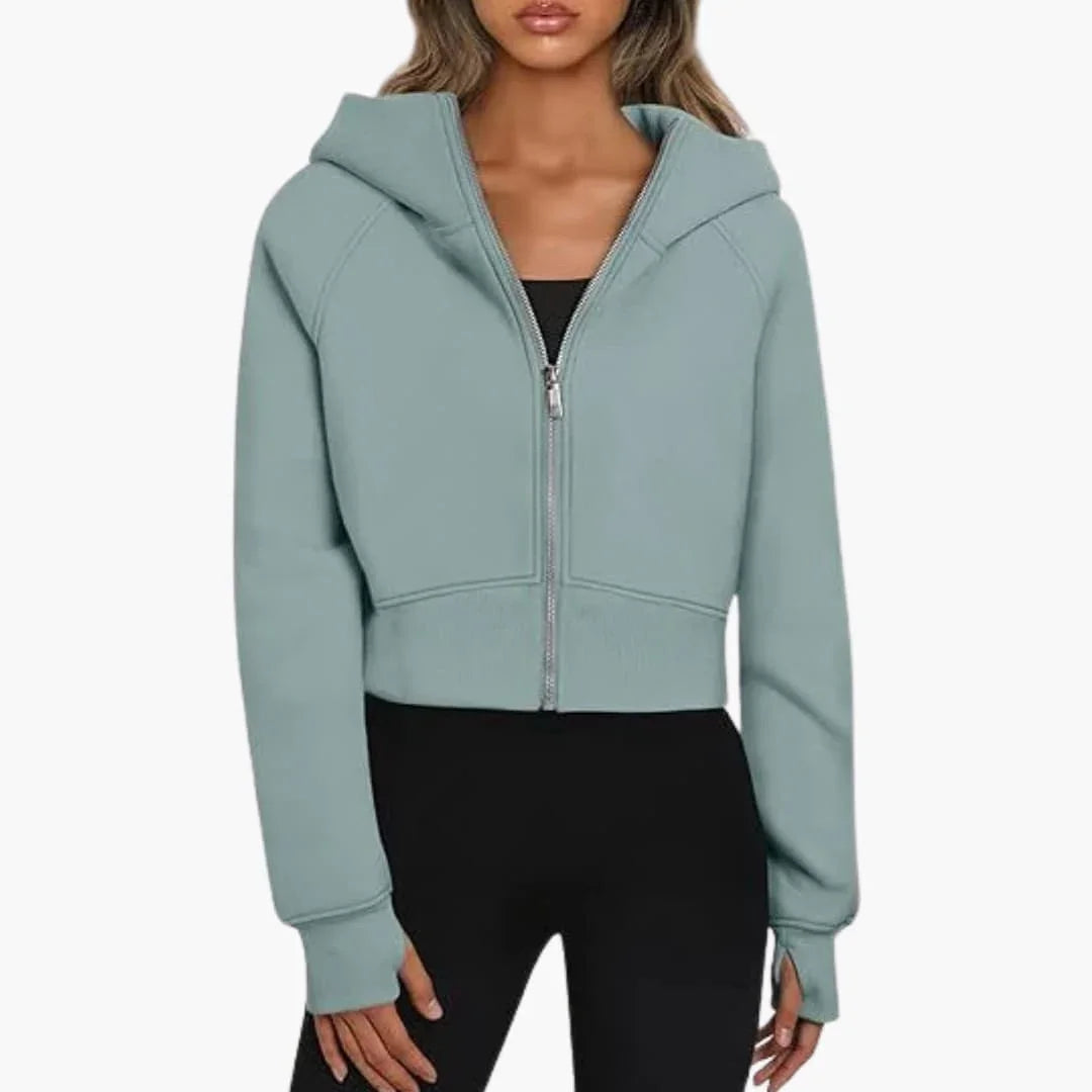 Lily | Wrapped Cropped Zip Up Hoodie for Women