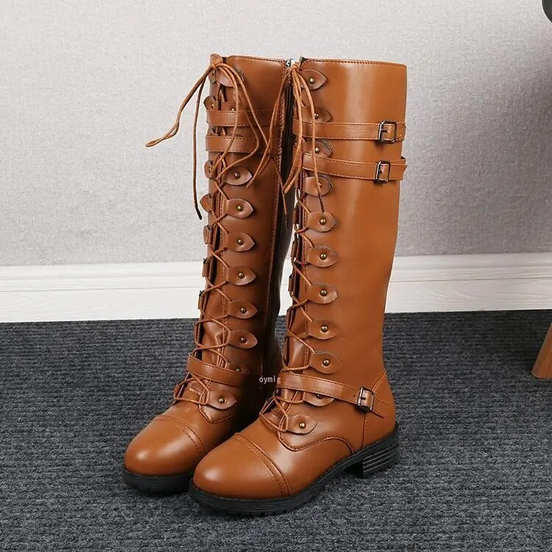 Zephyrine | Laced Retro Lace Up Boots for Women