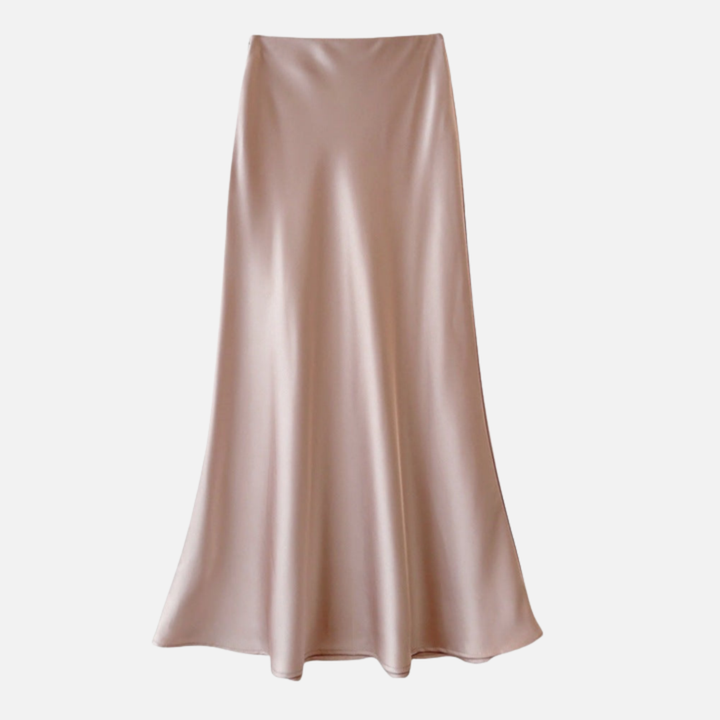 Marisol | Sheeny Satin Bias Cut Long Skirt for Women