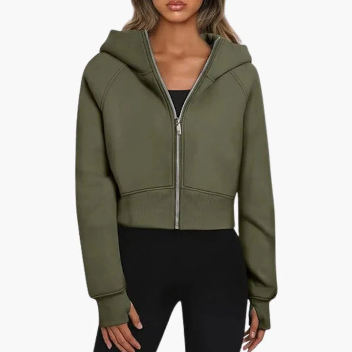 Lily | Wrapped Cropped Zip Up Hoodie for Women