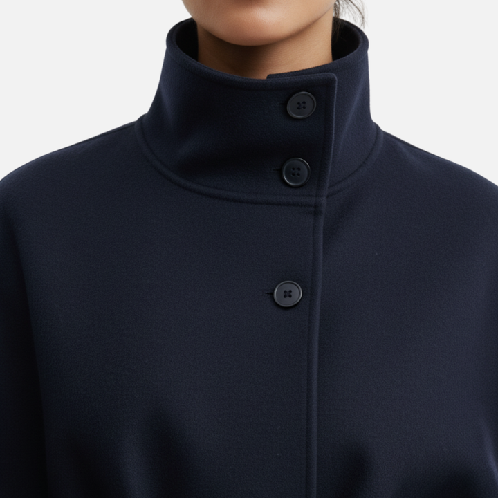 Perrette | Crested Belted Wool Cape for Women