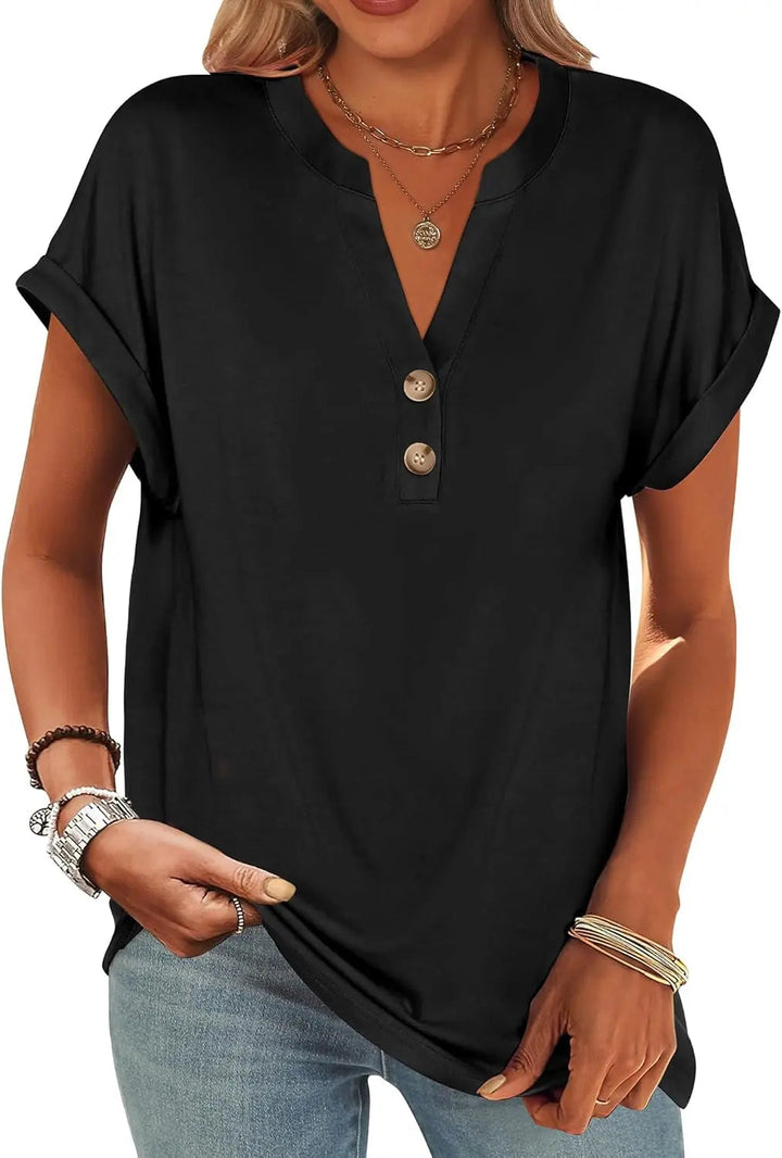 Camelia | Softened Henley V Neck Tunic for Women