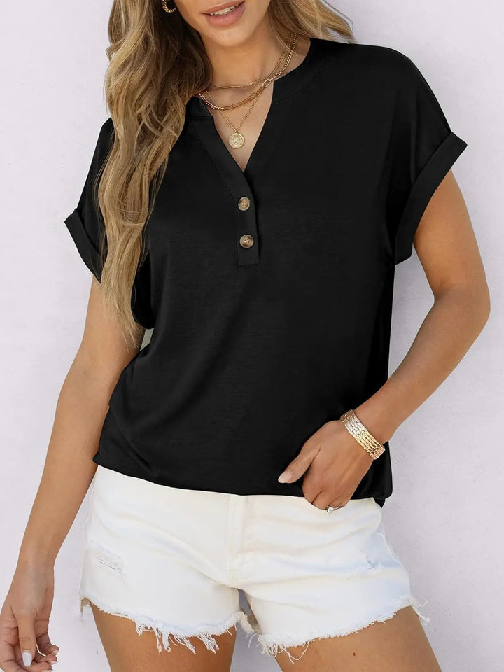 Camelia | Softened Henley V Neck Tunic for Women