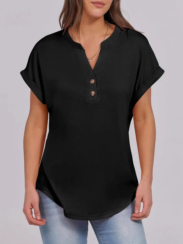 Camelia | Softened Henley V Neck Tunic for Women