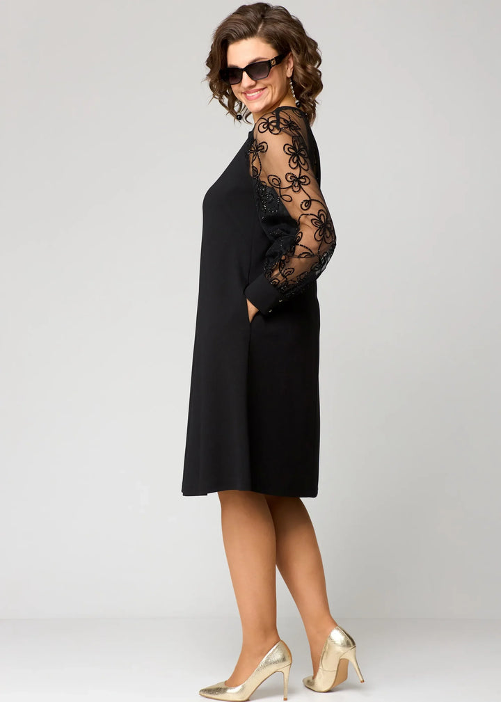 Aude | Laced Lace Sleeve Cocktail Dress for Women