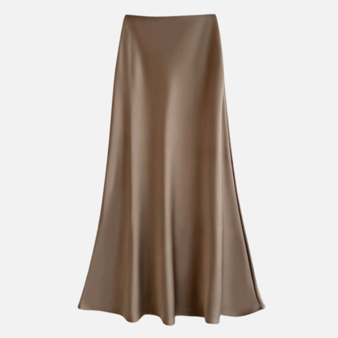 Marisol | Sheeny Satin Bias Cut Long Skirt for Women