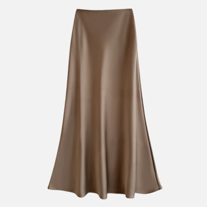 Marisol | Sheeny Satin Bias Cut Long Skirt for Women