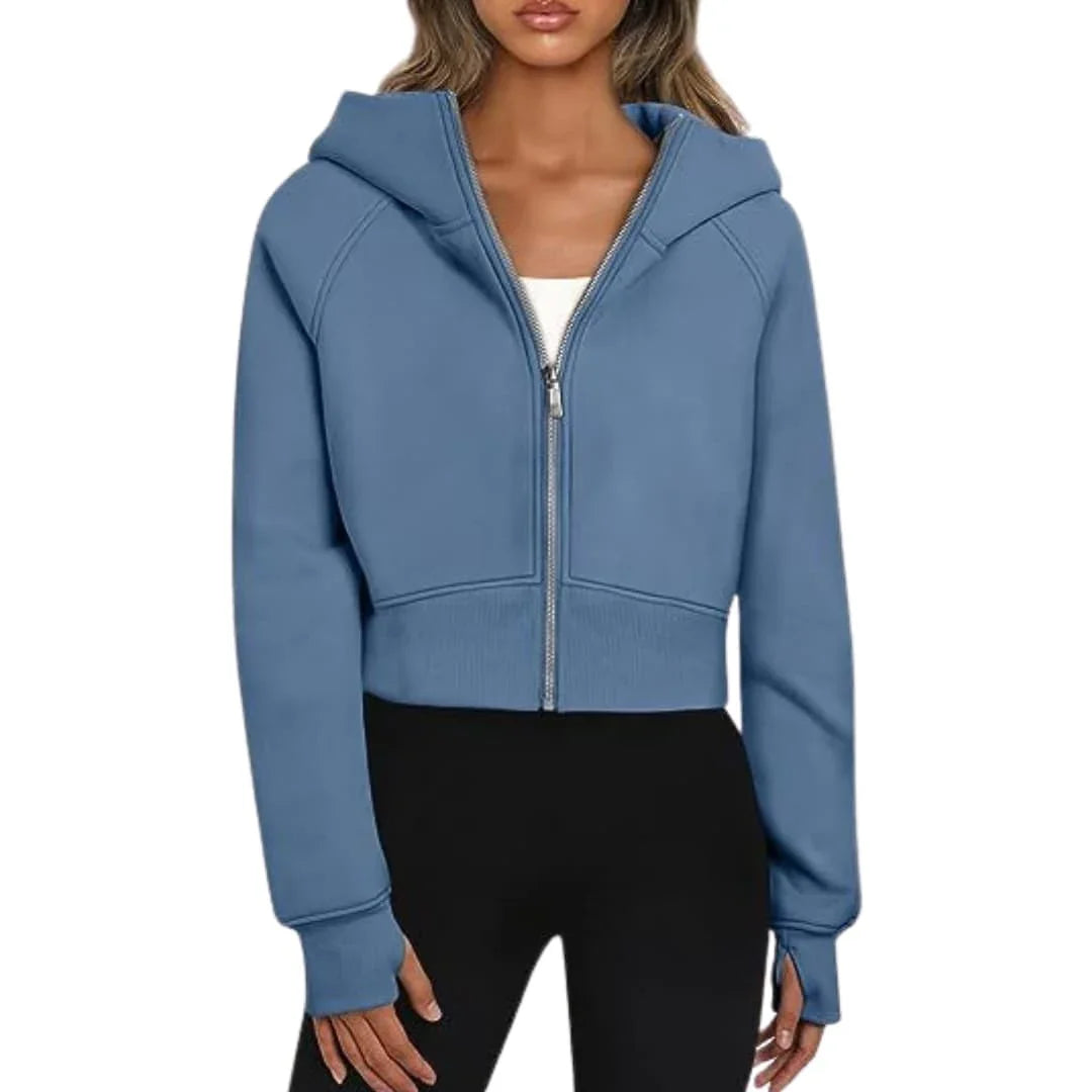 Lily | Wrapped Cropped Zip Up Hoodie for Women
