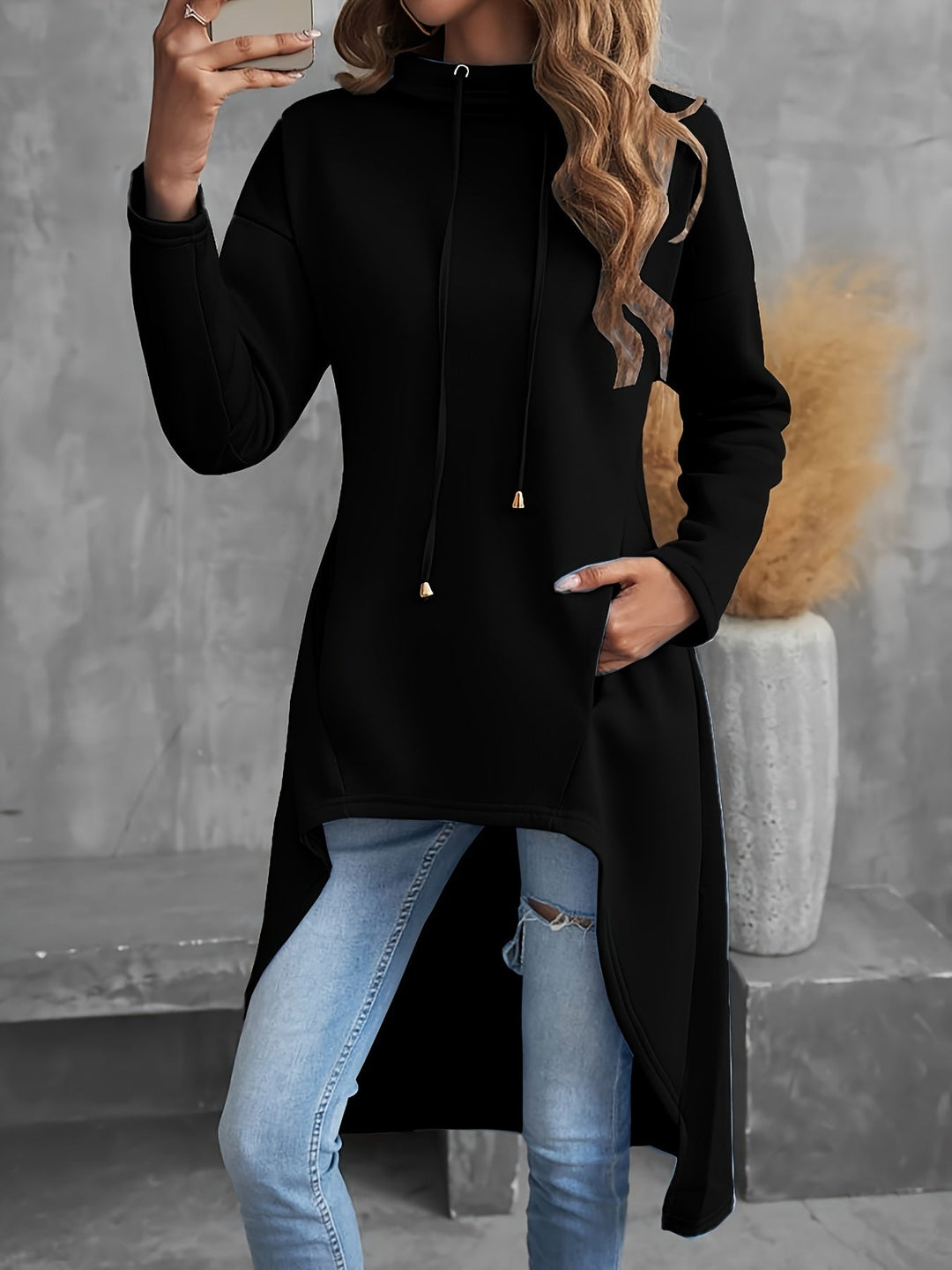 Natalie | Drowsy High Low Drawstring Hoodie for Women