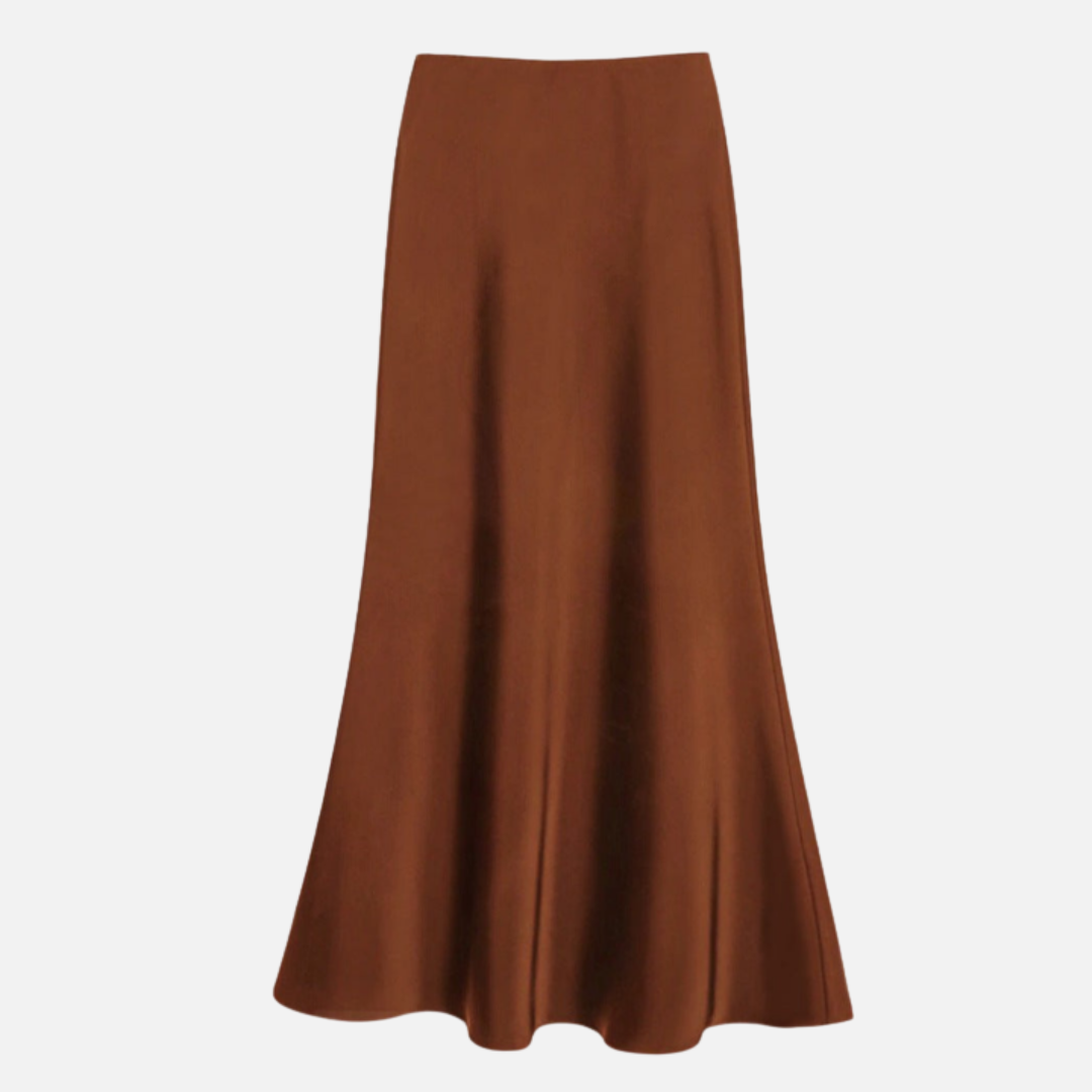 Marisol | Sheeny Satin Bias Cut Long Skirt for Women