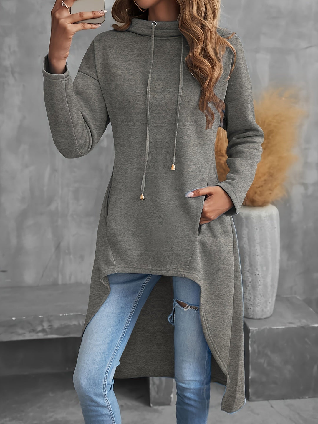 Natalie | Drowsy High Low Drawstring Hoodie for Women