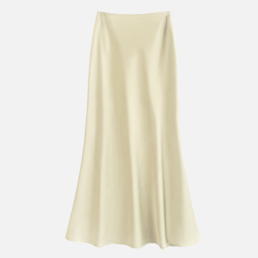Marisol | Sheeny Satin Bias Cut Long Skirt for Women