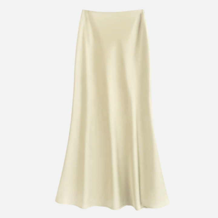 Marisol | Sheeny Satin Bias Cut Long Skirt for Women