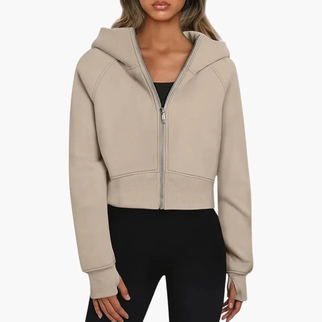 Lily | Wrapped Cropped Zip Up Hoodie for Women