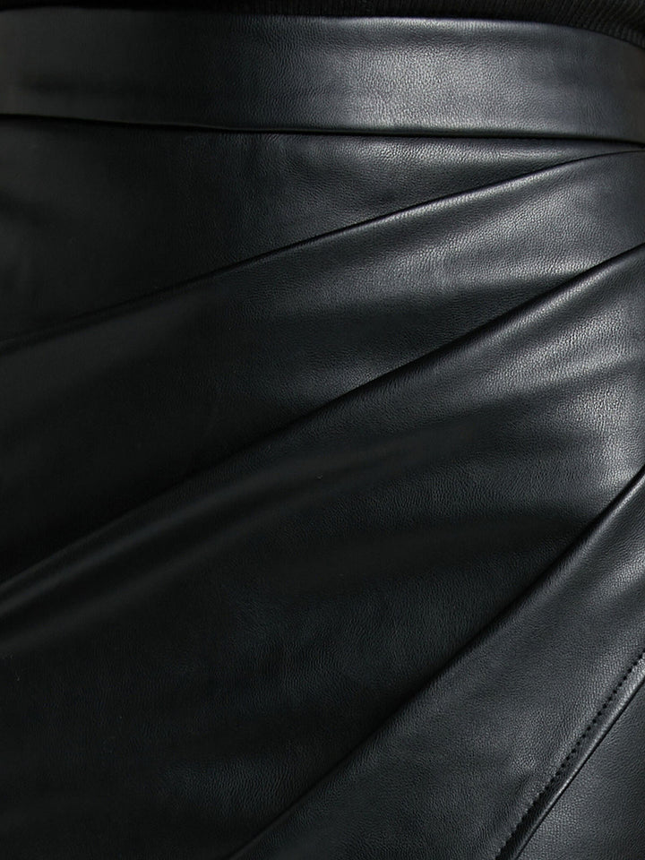 Evangeline | Poured Leather Midi Skirt for Women