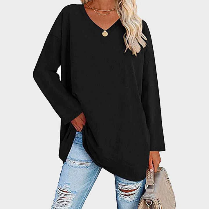 Adeline | Buttery V Neck Long Sleeve Top for Women