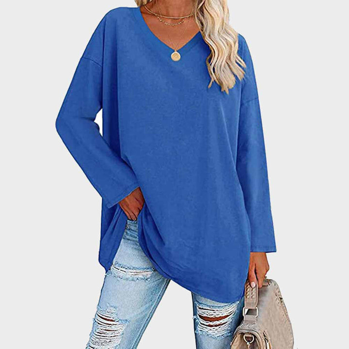 Adeline | Buttery V Neck Long Sleeve Top for Women