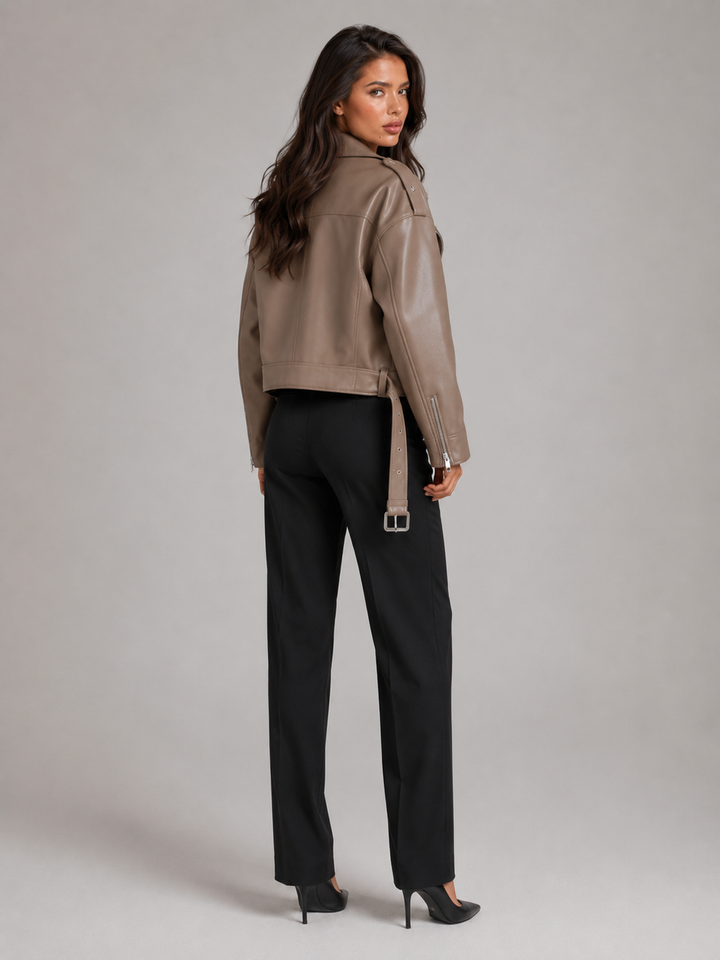 Women's Oversized Faux Leather Jacket