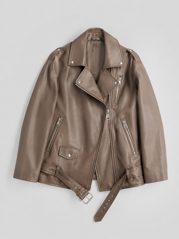 Women's Oversized Faux Leather Jacket