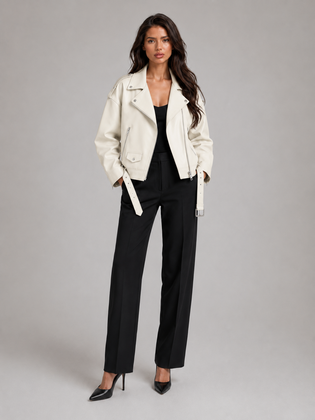 Women's Oversized Faux Leather Jacket