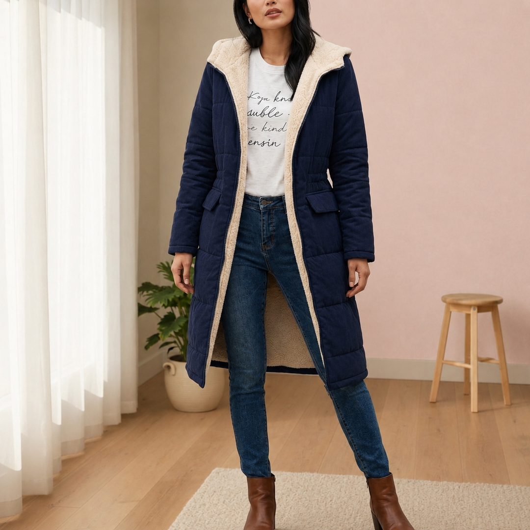 Matilda | Sturdy Sherpa-Lined Long Puffer Coat for Women