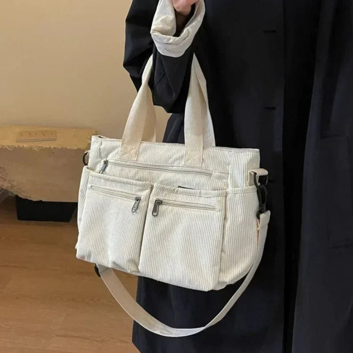 Maiwenn | Practical Corduroy Multi Pocket Tote Bag for Women