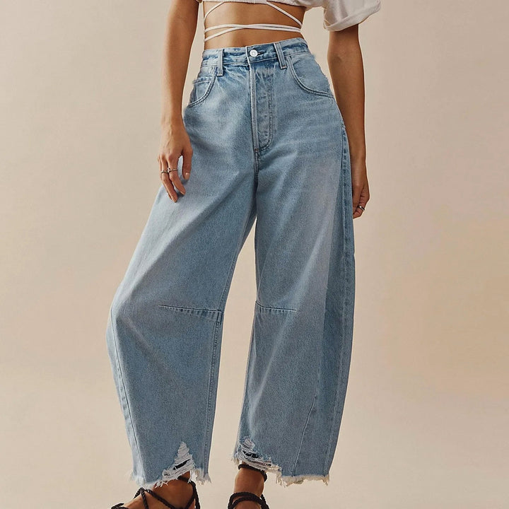 Cosima | Lithe Cropped Barrel Leg Denim Jeans for Women