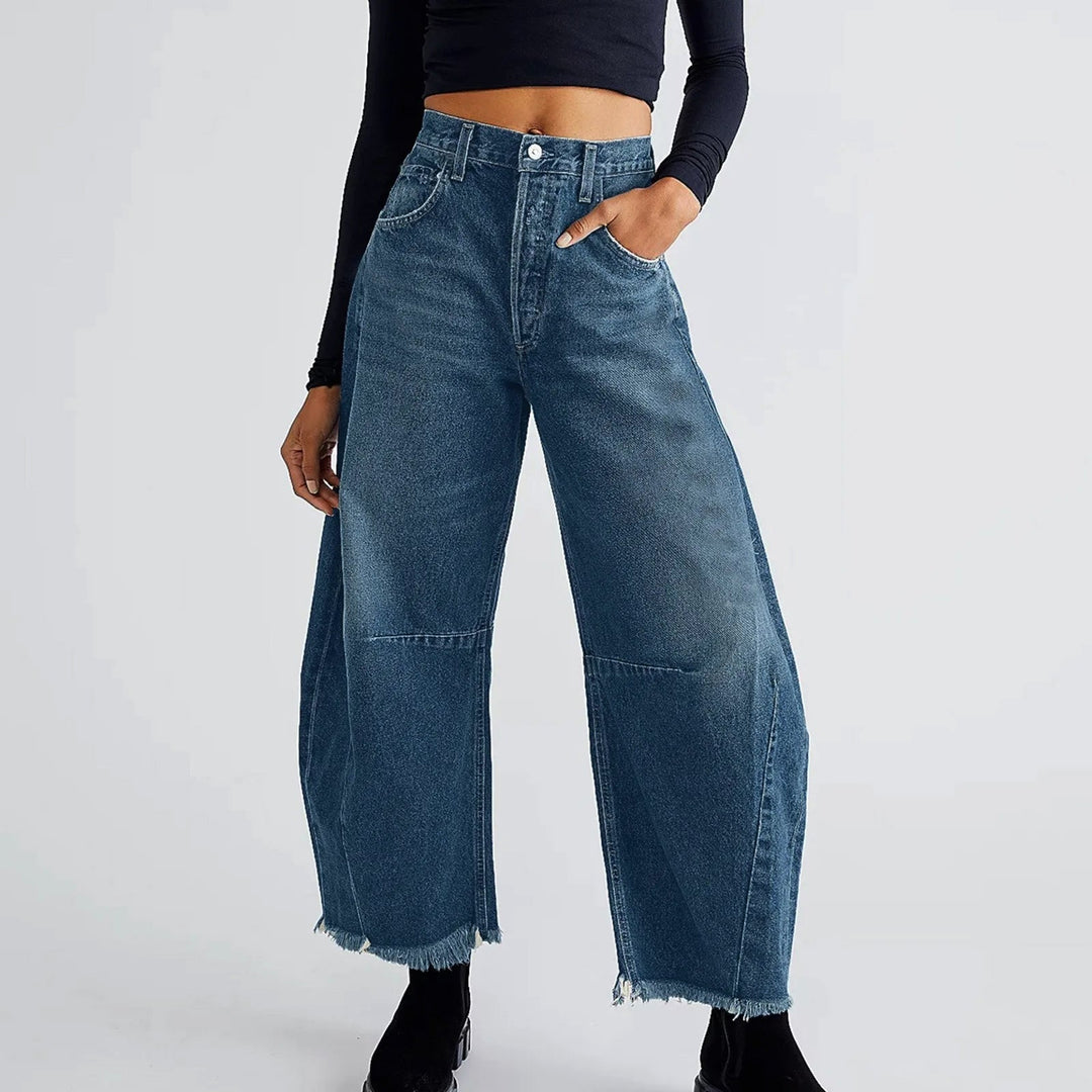 Cosima | Lithe Cropped Barrel Leg Denim Jeans for Women
