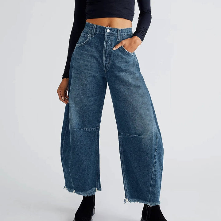 Cosima | Lithe Cropped Barrel Leg Denim Jeans for Women
