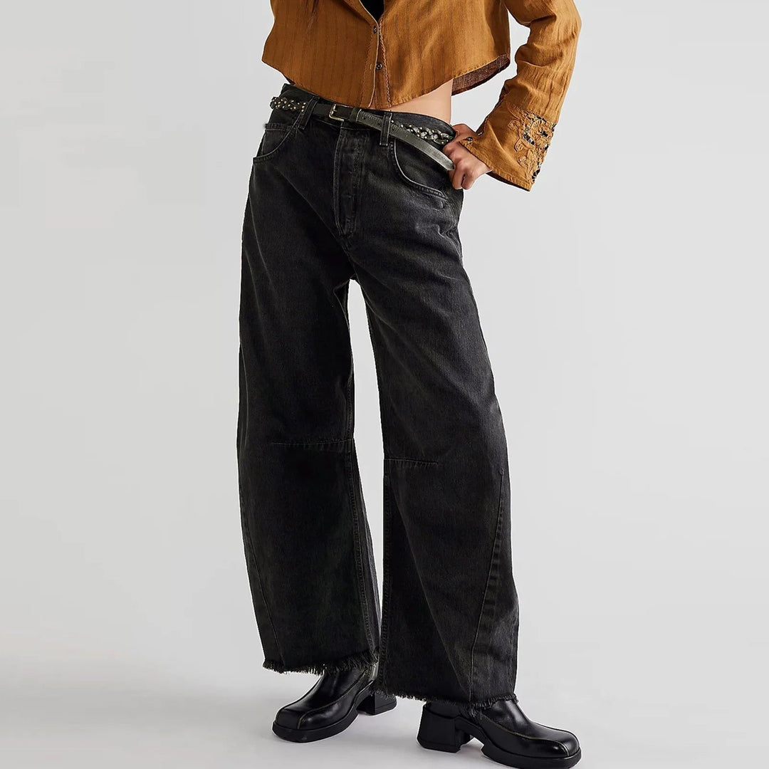 Cosima | Lithe Cropped Barrel Leg Denim Jeans for Women