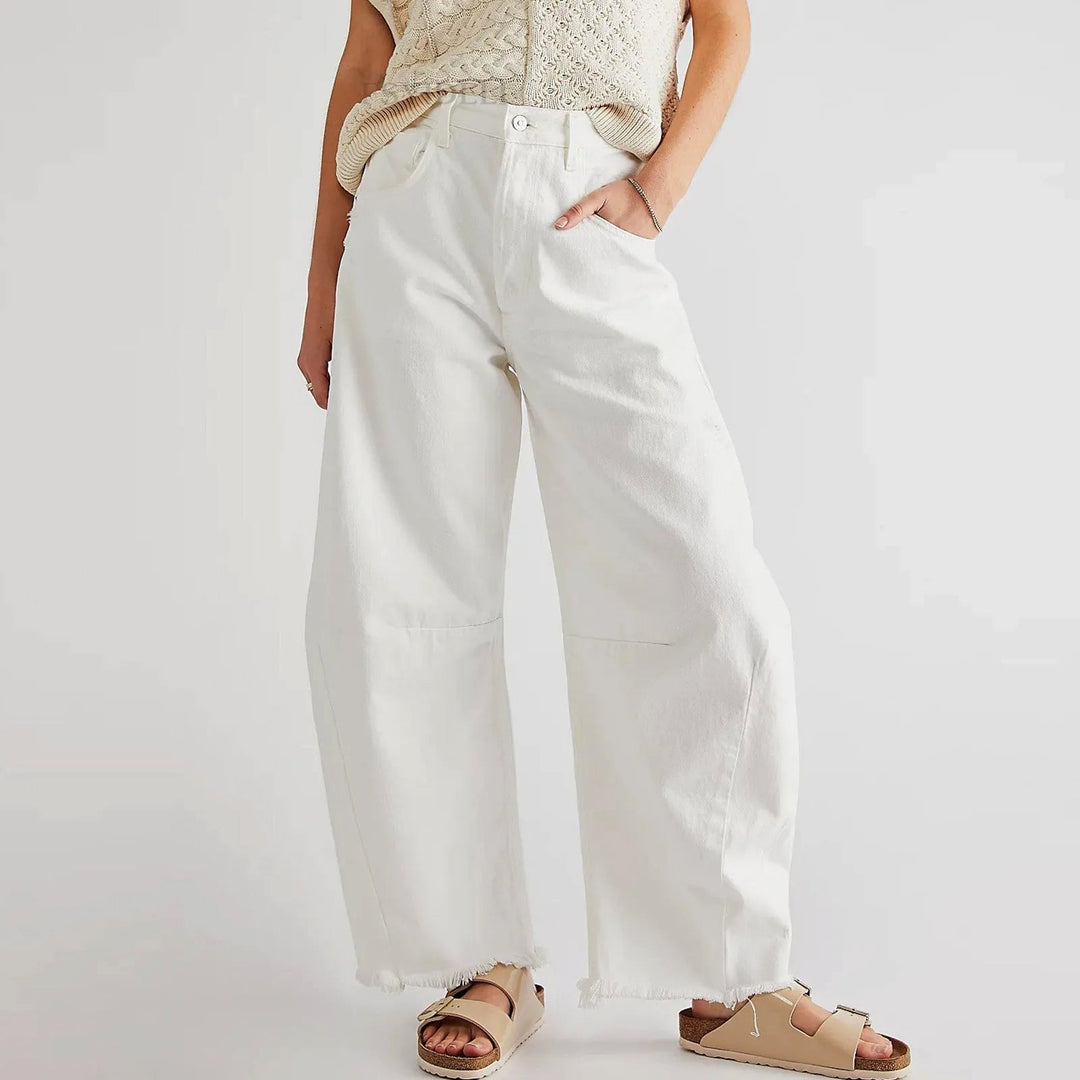 Cosima | Lithe Cropped Barrel Leg Denim Jeans for Women
