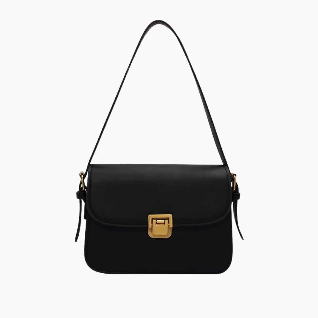 Axelle | Snapped Leather Flap Shoulder Bag for Women