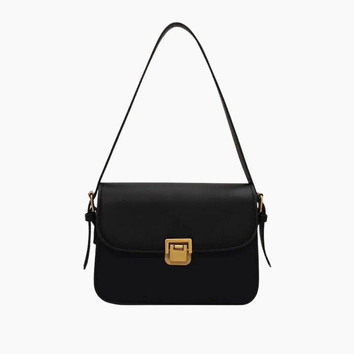 Axelle | Snapped Leather Flap Shoulder Bag for Women