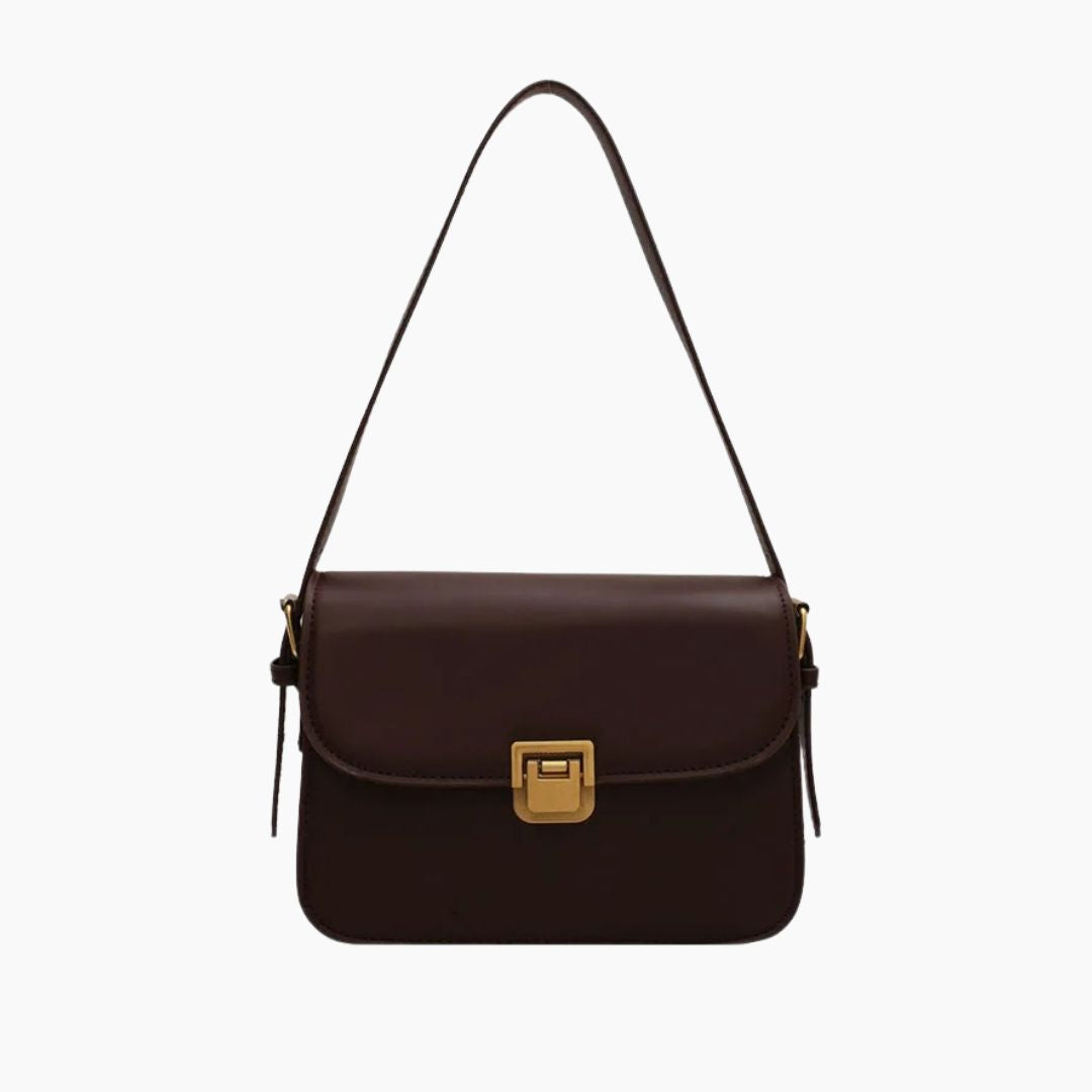 Axelle | Snapped Leather Flap Shoulder Bag for Women