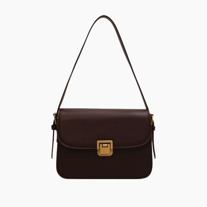 Axelle | Snapped Leather Flap Shoulder Bag for Women
