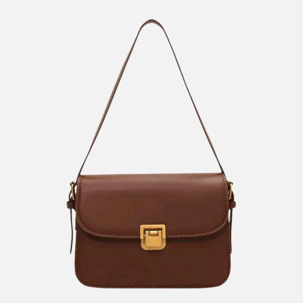 Axelle | Snapped Leather Flap Shoulder Bag for Women