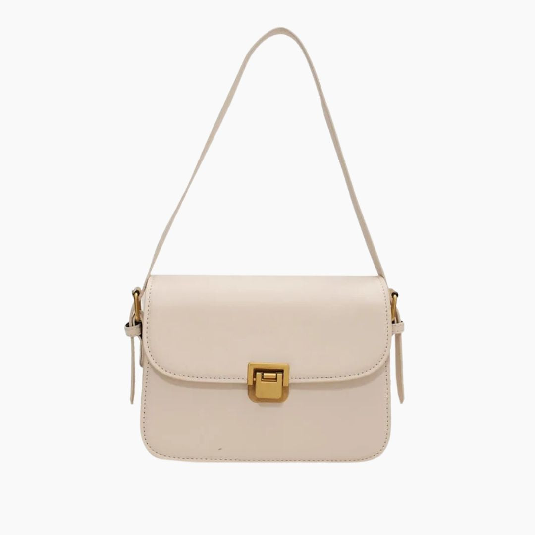 Axelle | Snapped Leather Flap Shoulder Bag for Women