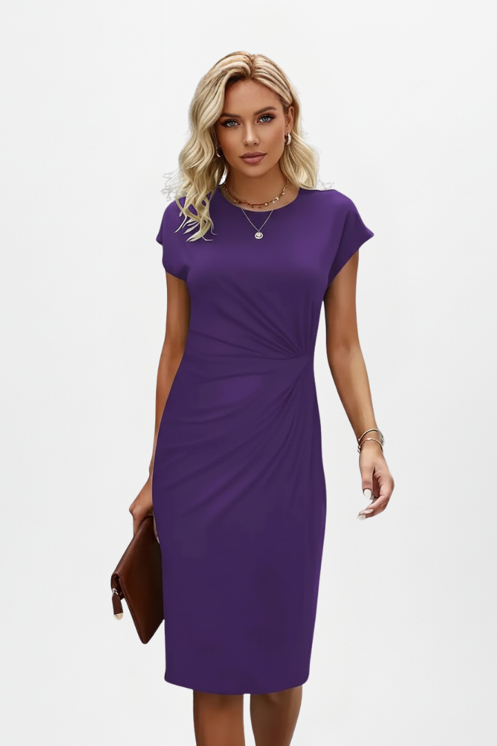 Noelline | Whispery Ruched Waist Bodycon Midi Dress for Women