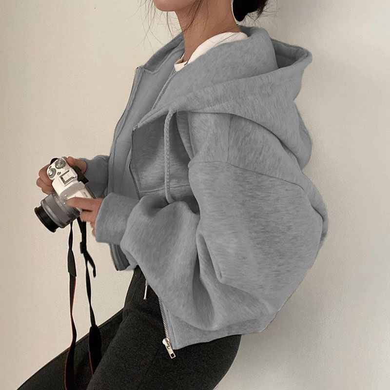 Sutton | Snuggly Cropped Zip Up Hoodie for Women