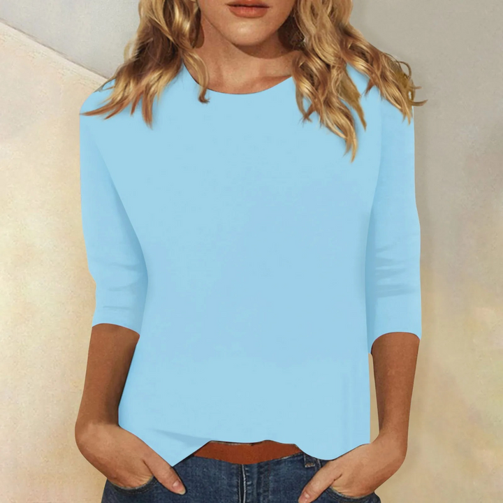 Meredith | Tousled Relaxed Round Neck Long Sleeve Top for Women