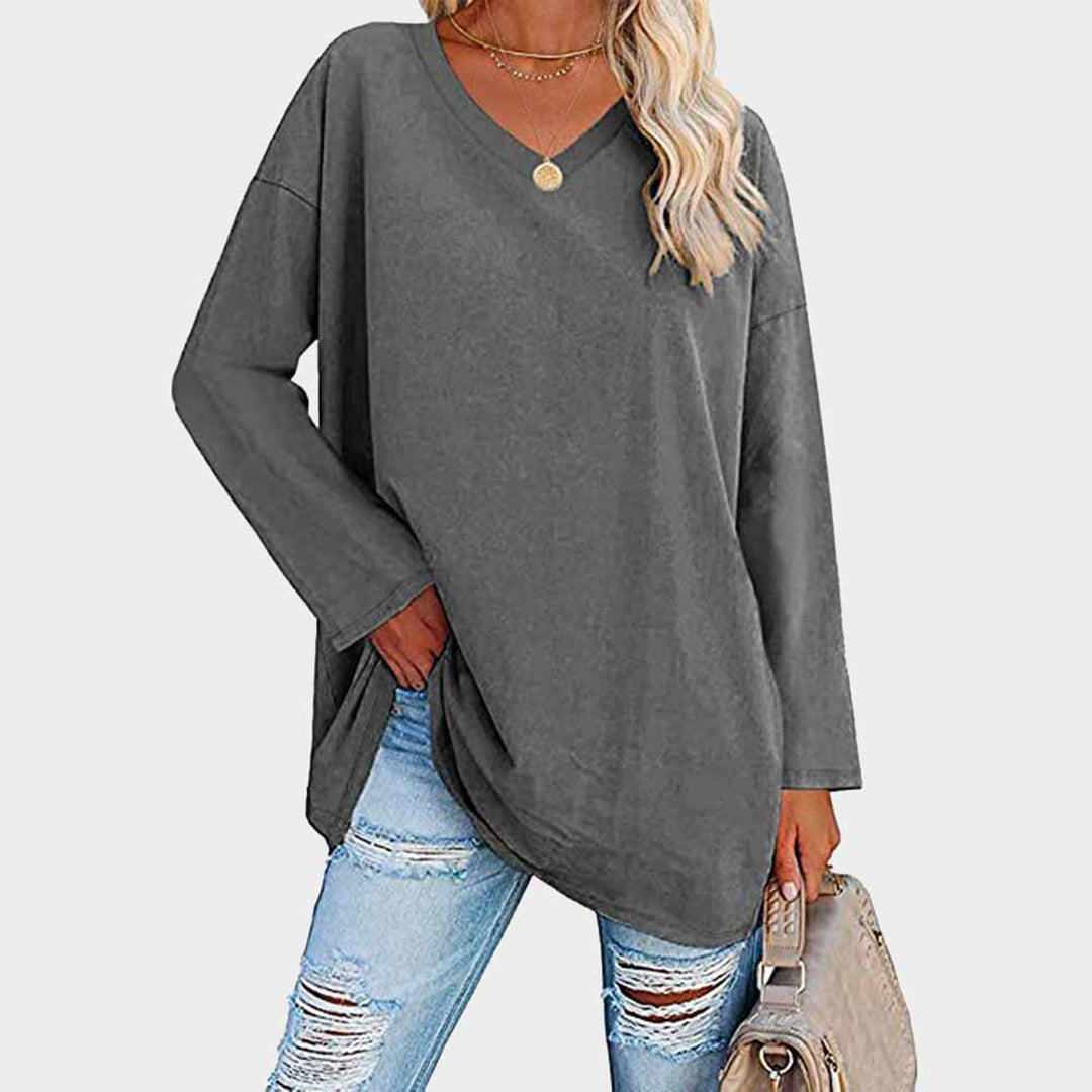 Adeline | Buttery V Neck Long Sleeve Top for Women
