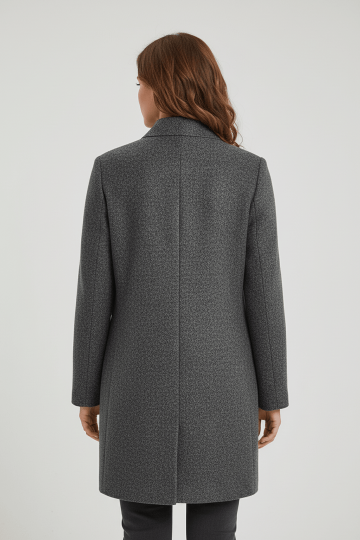 Isaline | Solid Wool Blend Overcoat for Women