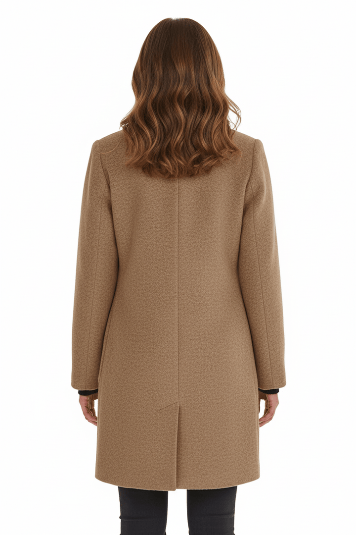 Isaline | Solid Wool Blend Overcoat for Women