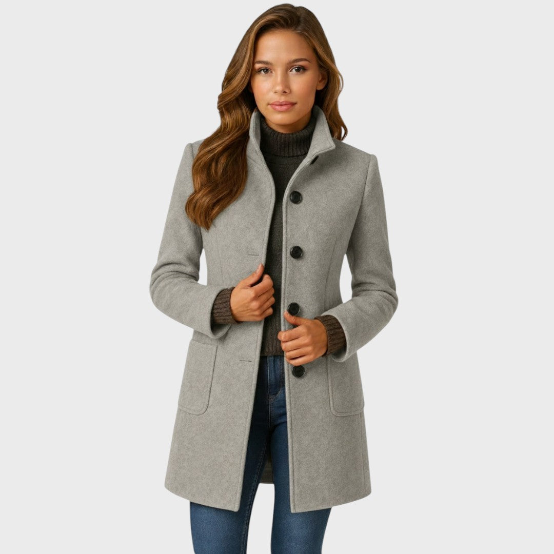 Aveline | Heathered Longline Wool Coat for Women