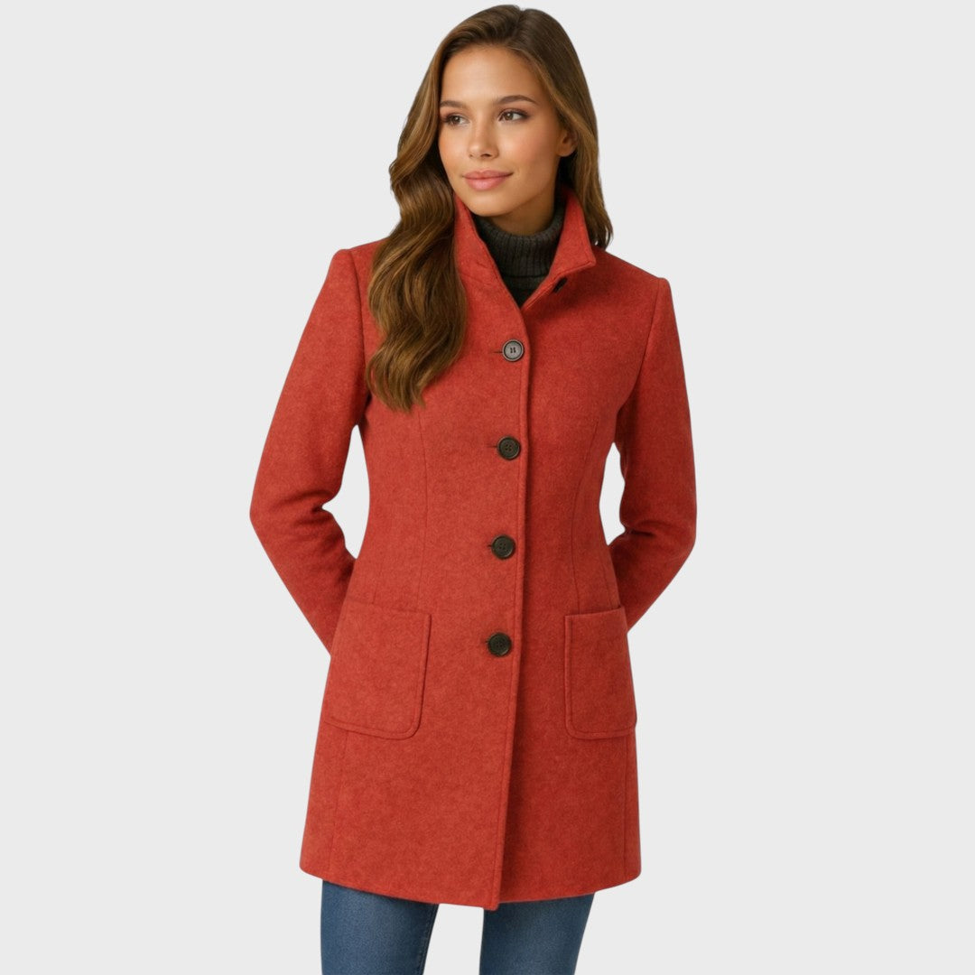 Aveline | Heathered Longline Wool Coat for Women